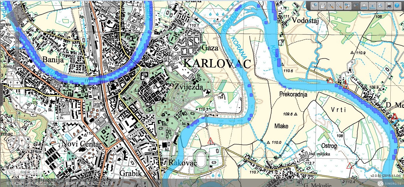 karlovac karta grada Karlovac   Lako karlovac karta grada